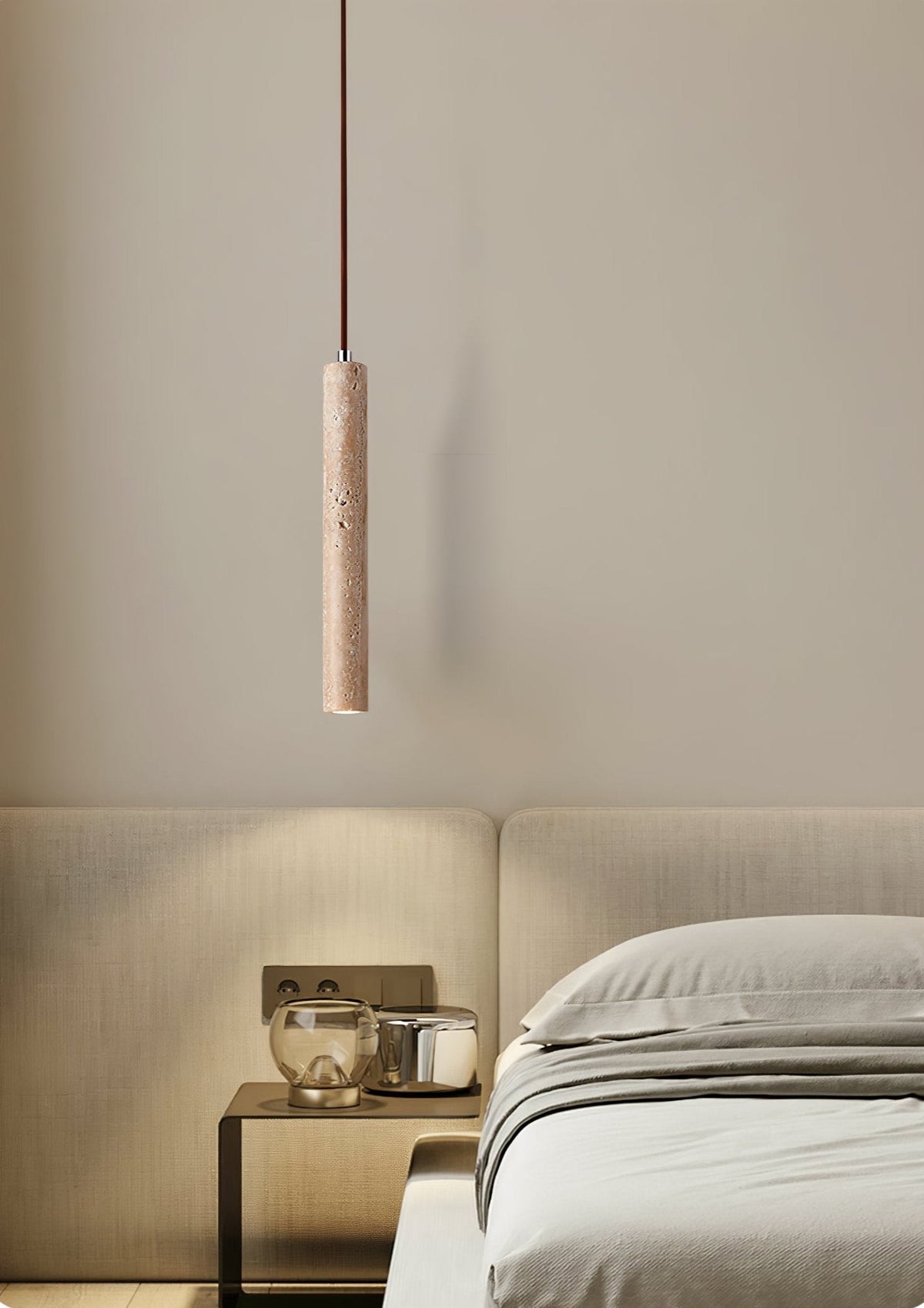 Indoor Ambience Cylindrical Pendant Light For Travertine
