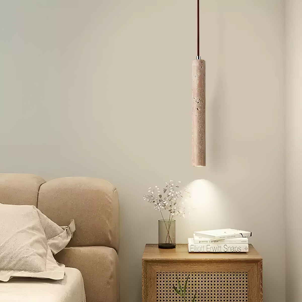 Indoor Ambience Cylindrical Pendant Light For Travertine