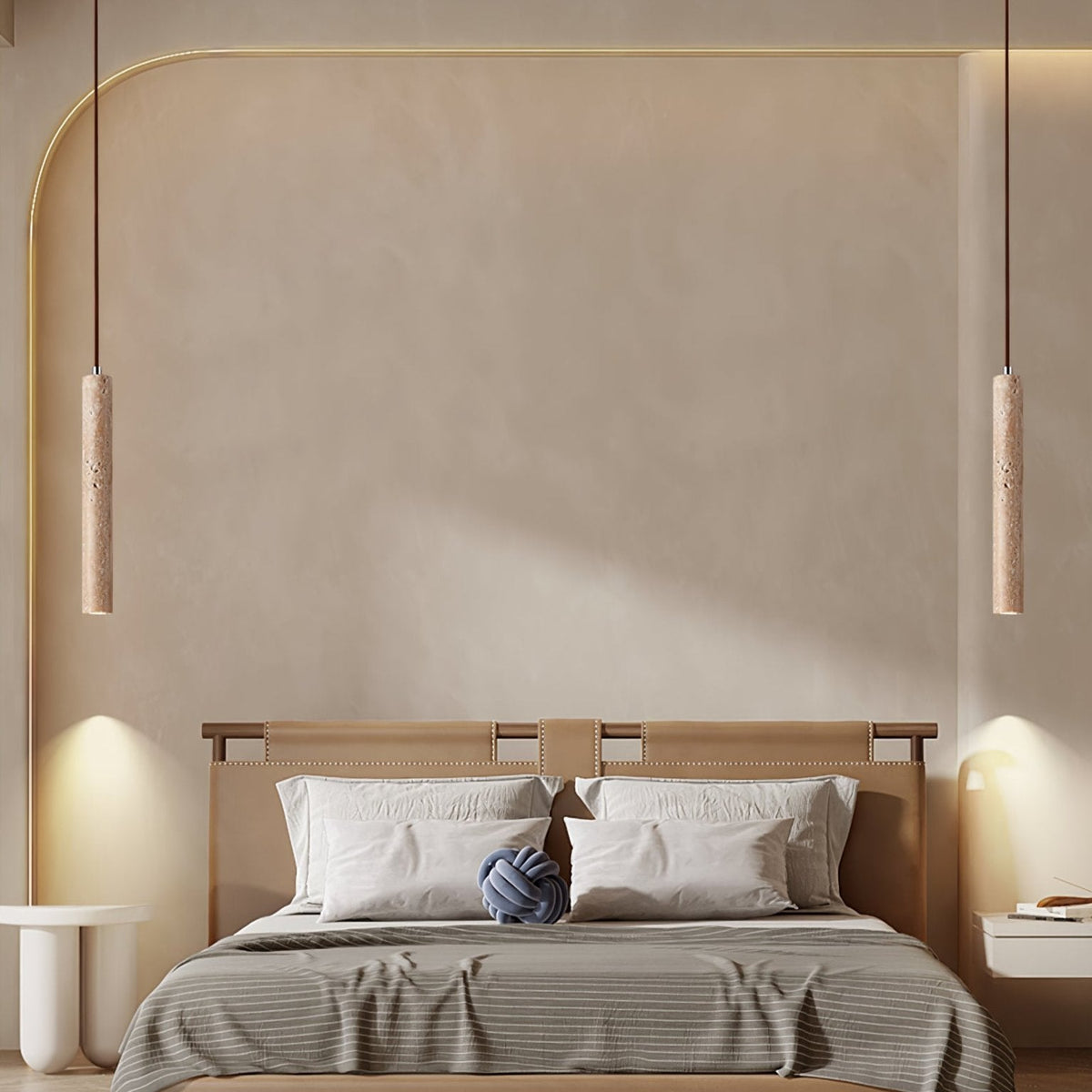 Indoor Ambience Cylindrical Pendant Light For Travertine