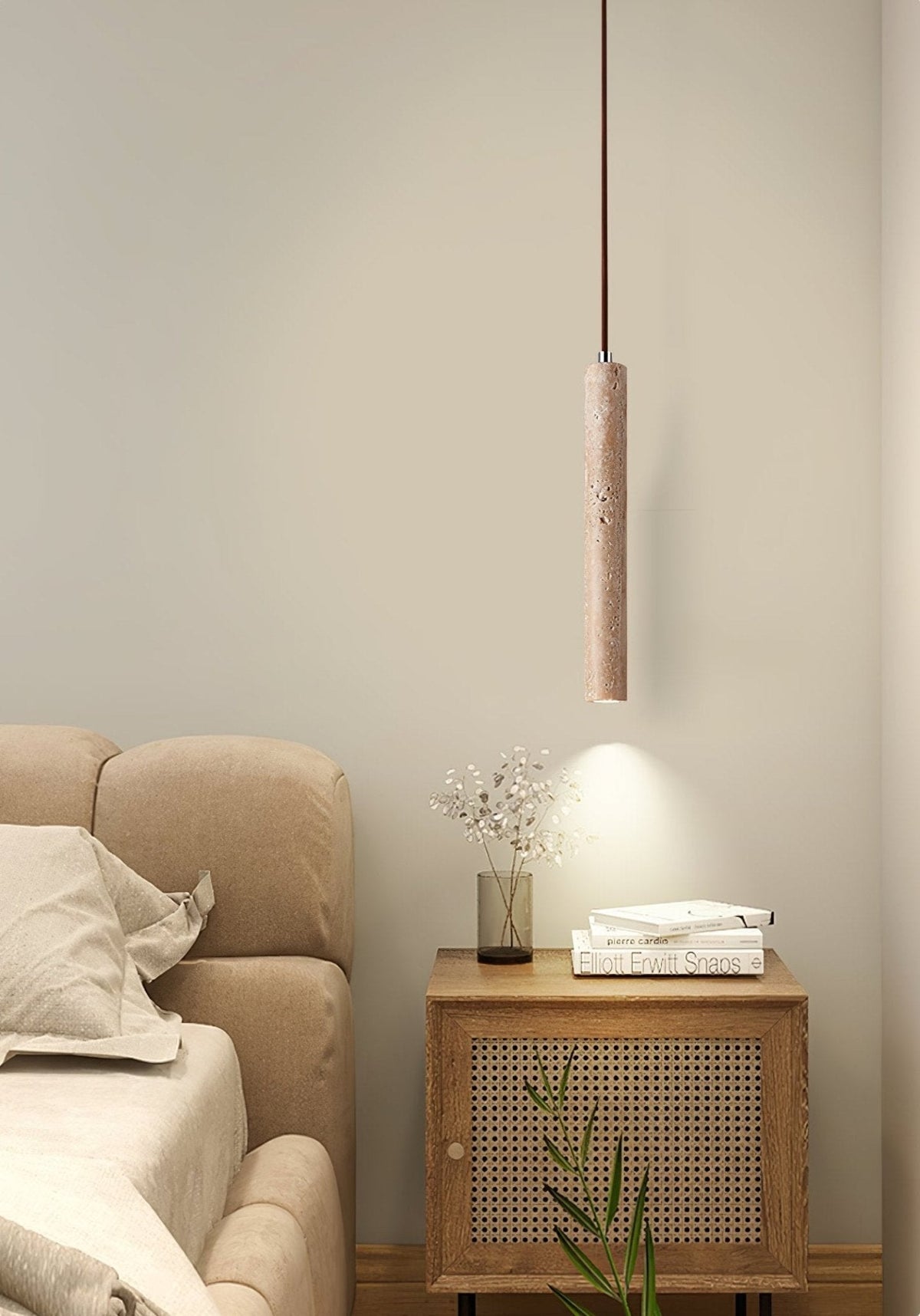 Indoor Ambience Cylindrical Pendant Light For Travertine
