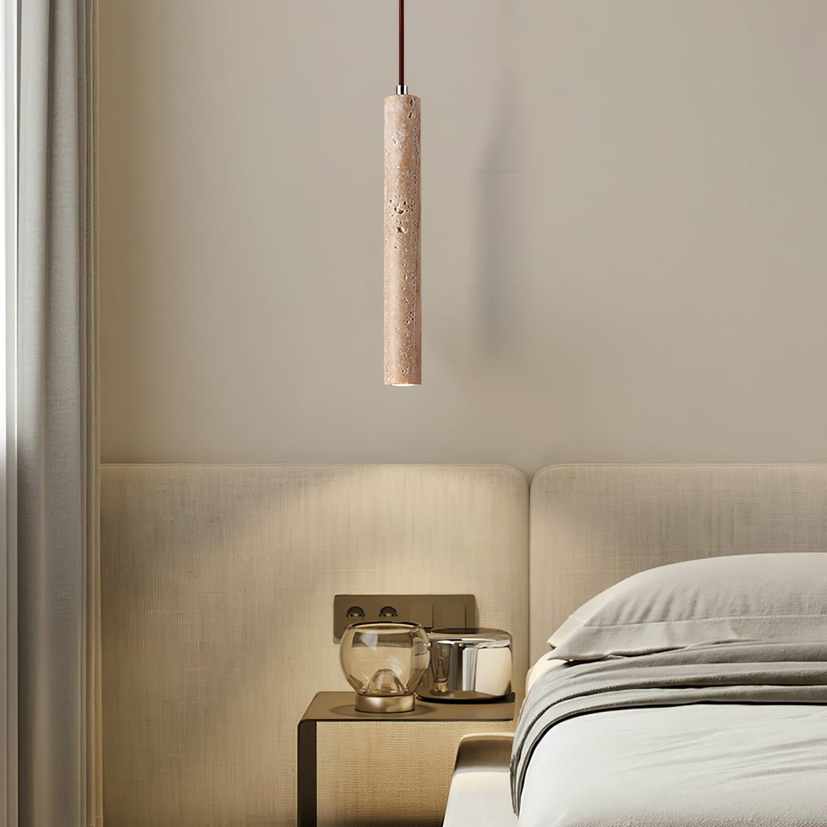 Indoor Ambience Cylindrical Pendant Light For Travertine