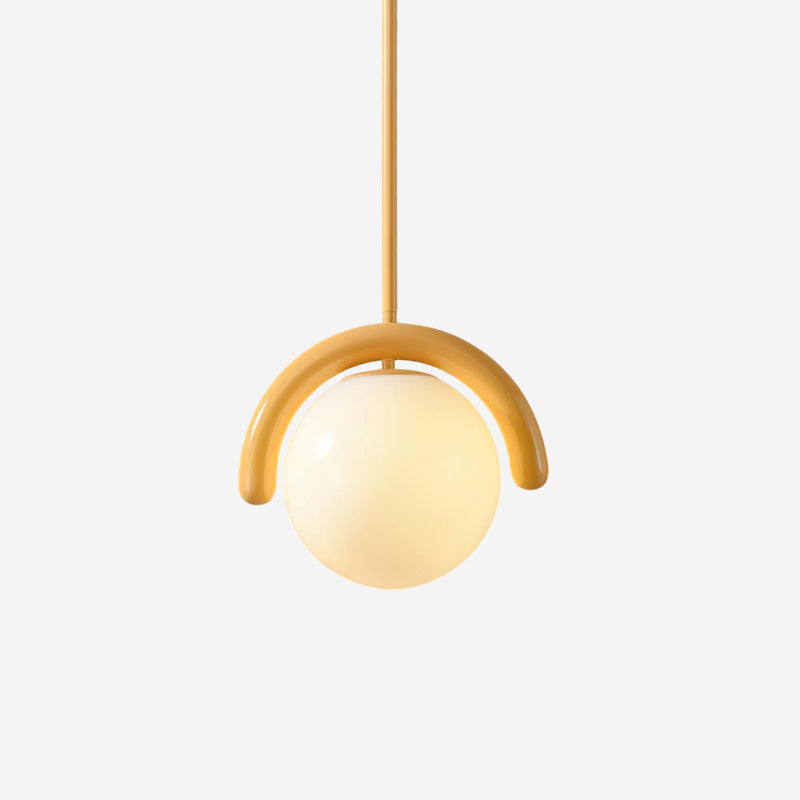 White Or Yellow Dimmer Compatible Glass Pendant Light