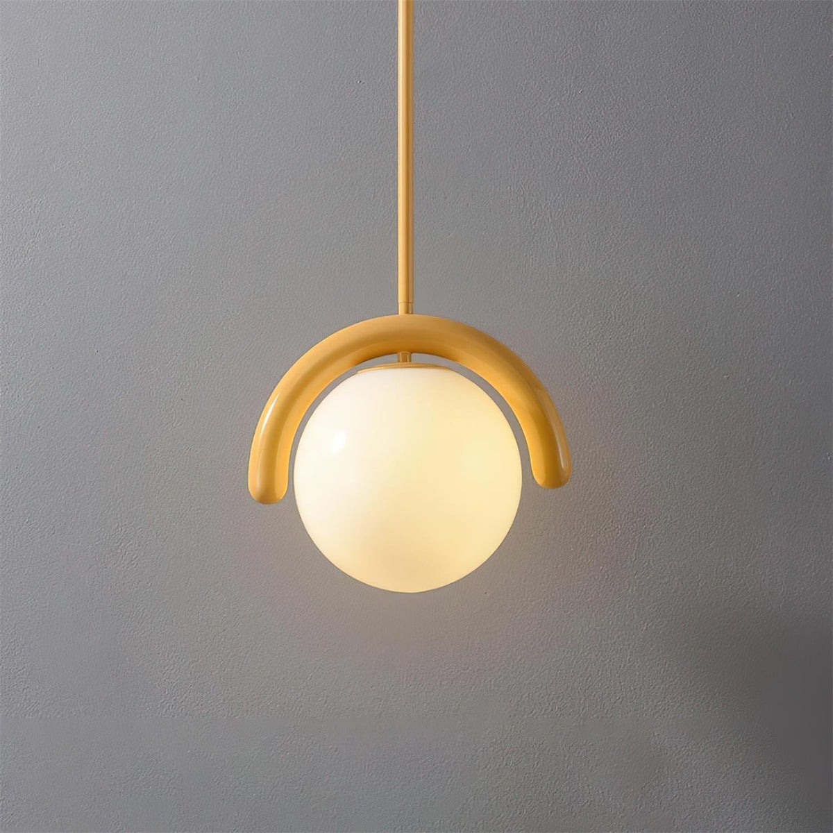 White Or Yellow Dimmer Compatible Glass Pendant Light
