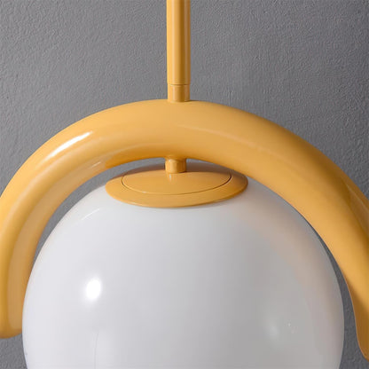 White Or Yellow Dimmer Compatible Glass Pendant Light