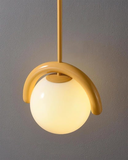 White Or Yellow Dimmer Compatible Glass Pendant Light