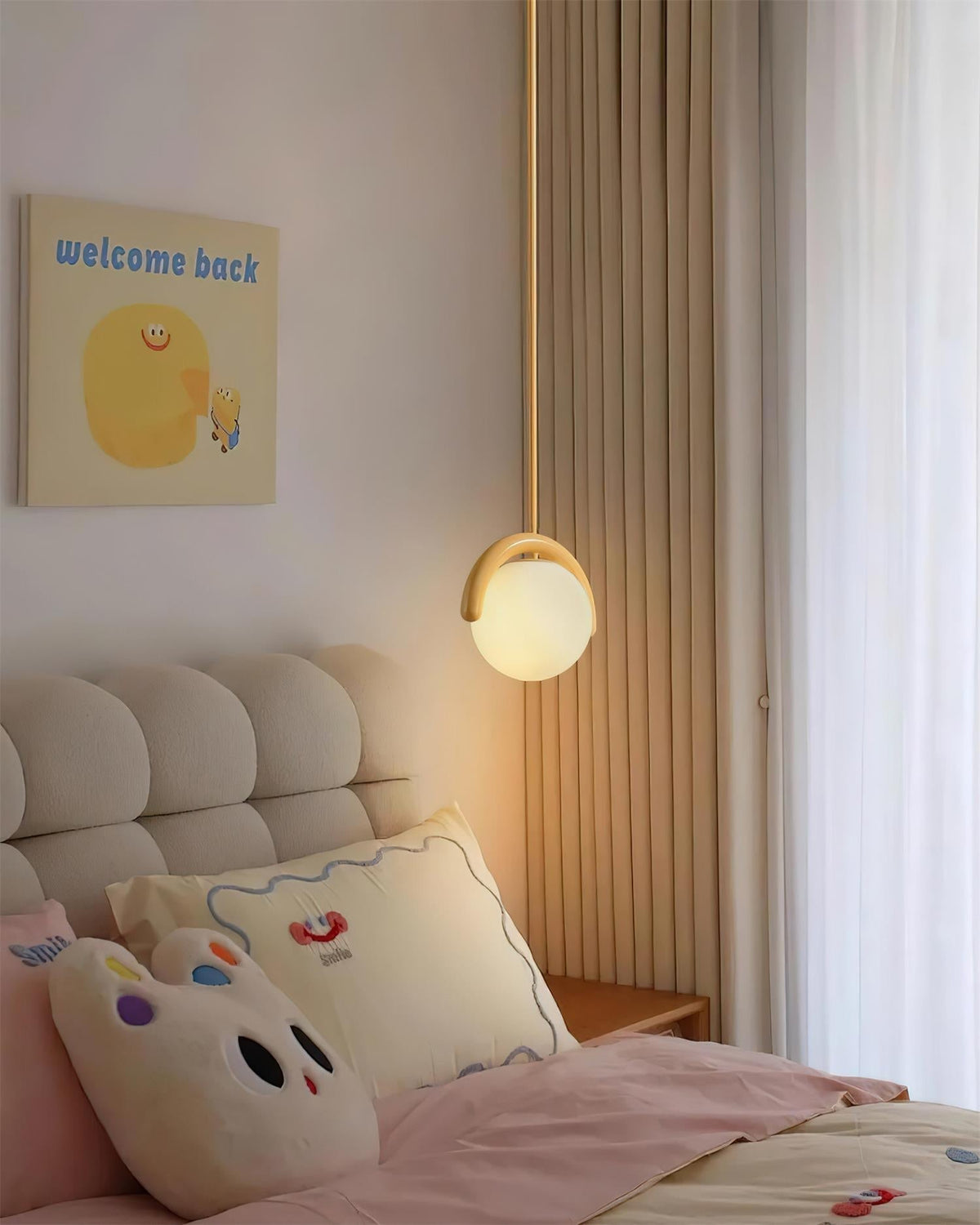 White Or Yellow Dimmer Compatible Glass Pendant Light