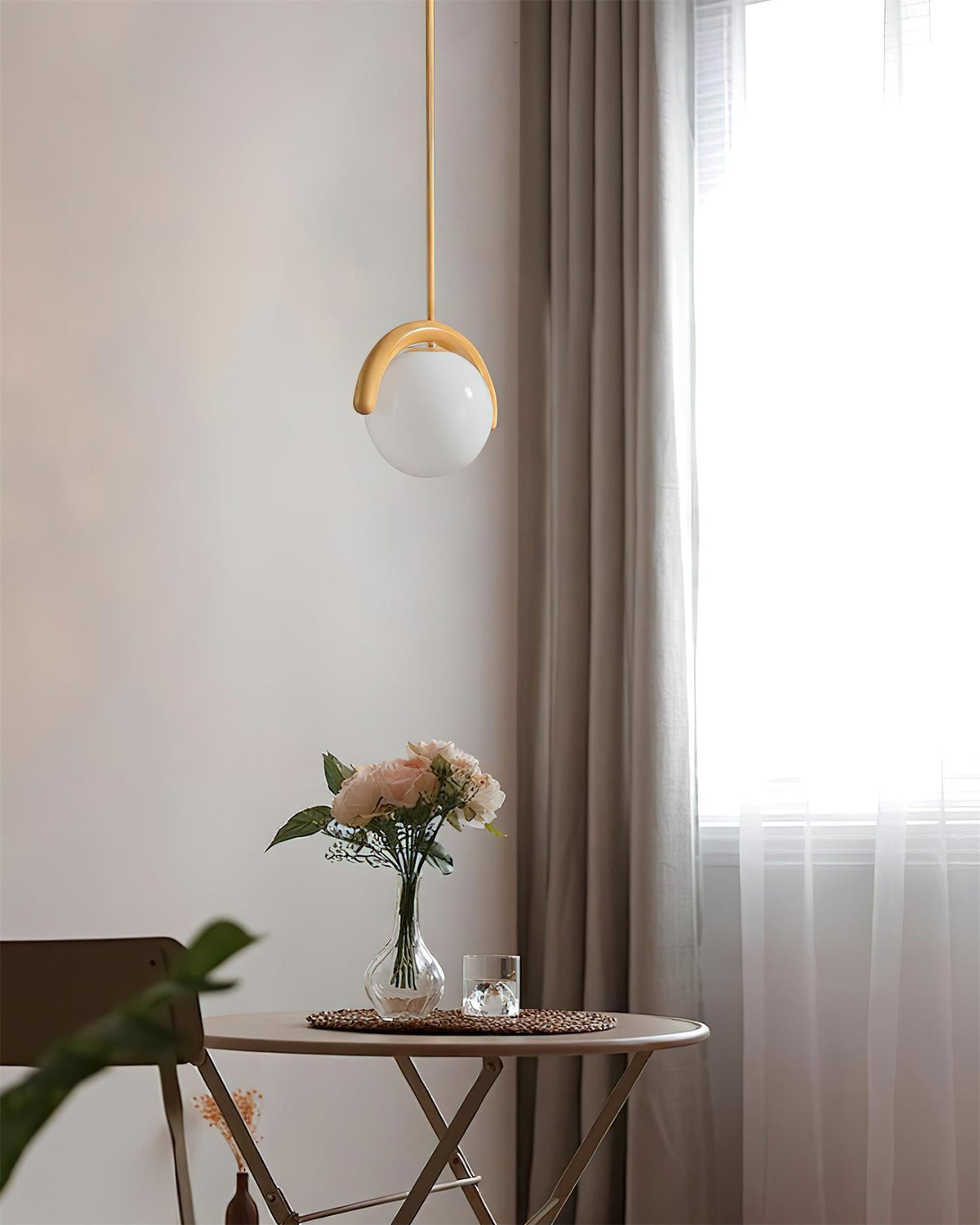 White Or Yellow Dimmer Compatible Glass Pendant Light
