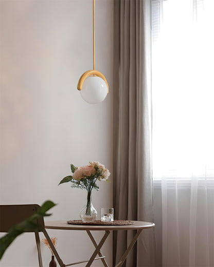 White Or Yellow Dimmer Compatible Glass Pendant Light