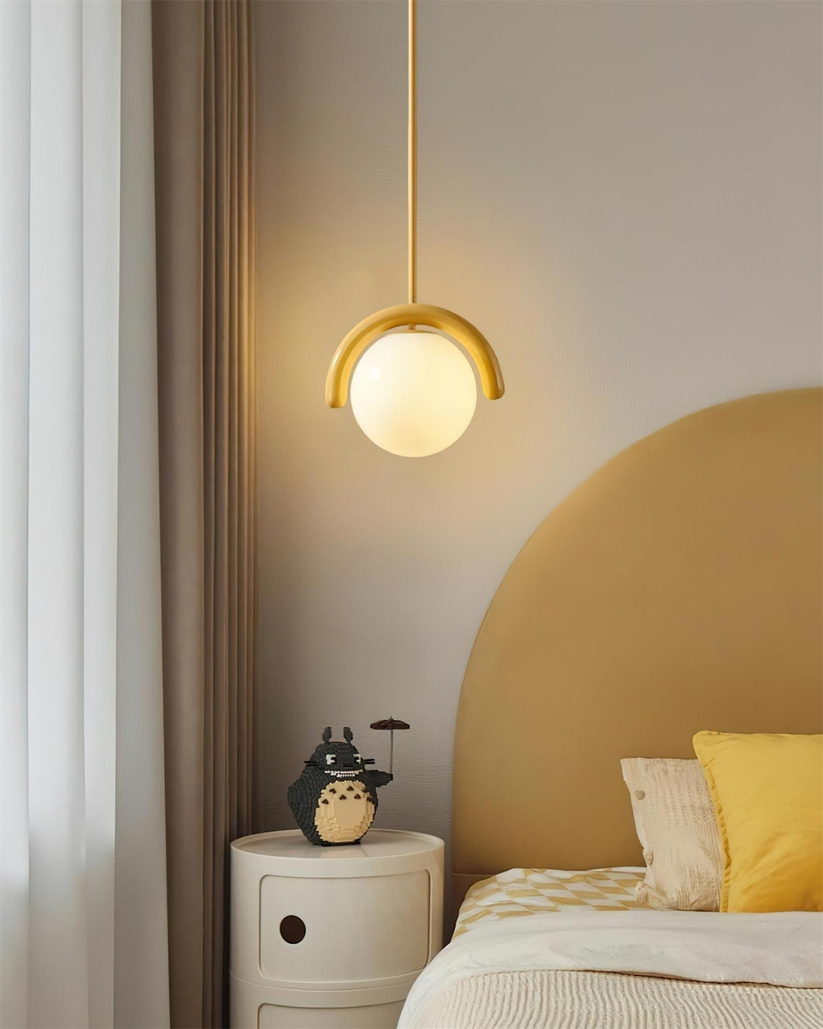 White Or Yellow Dimmer Compatible Glass Pendant Light