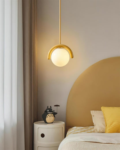 White Or Yellow Dimmer Compatible Glass Pendant Light