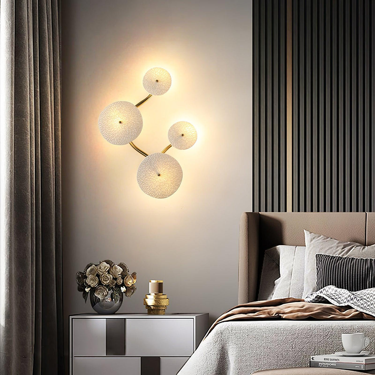 Lotus Petal Ceramic Serene Wall Light