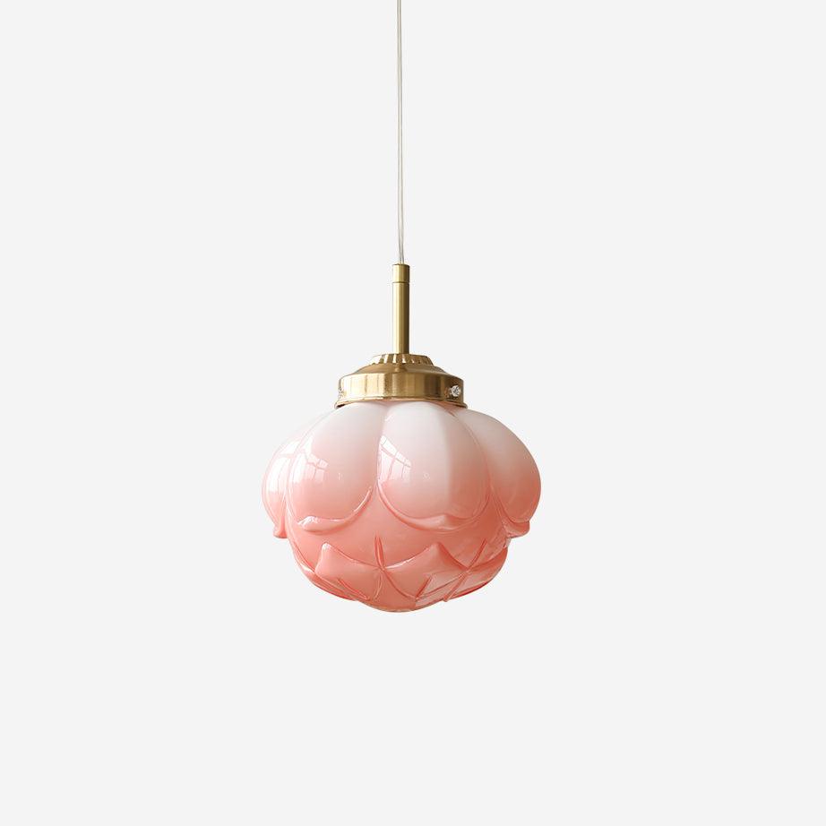 Ambient Glow Lotus Glass Shade Pendant Lamp With