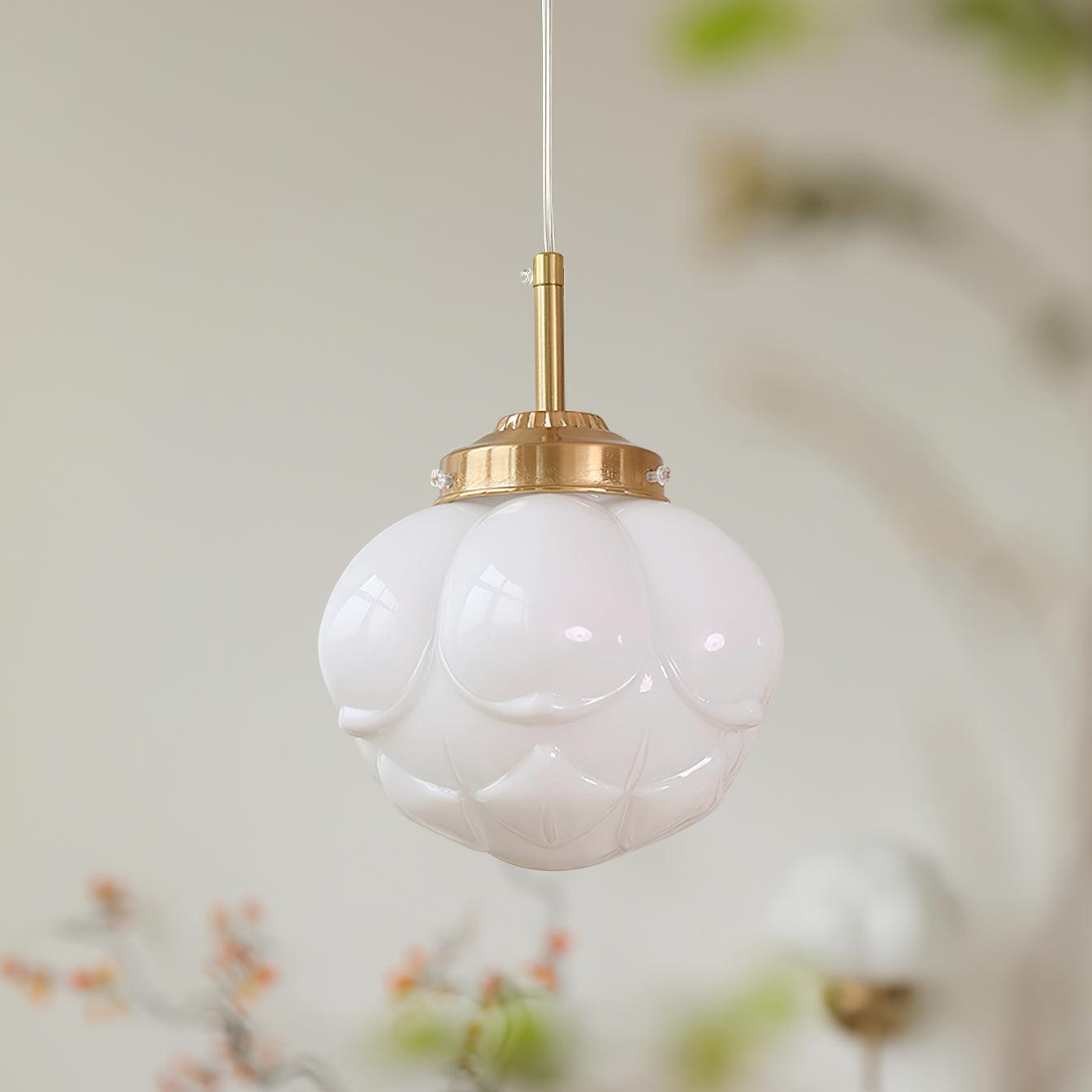 Ambient Glow Lotus Glass Shade Pendant Lamp With
