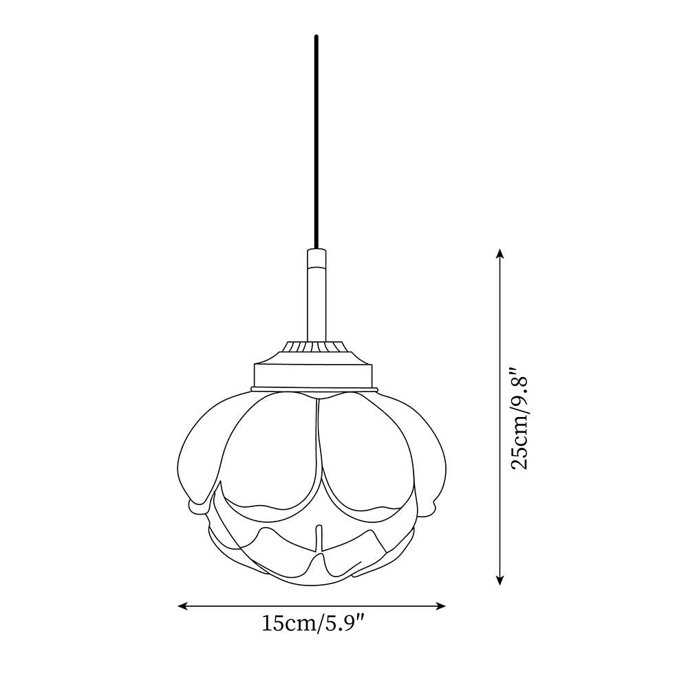Ambient Glow Lotus Glass Shade Pendant Lamp With