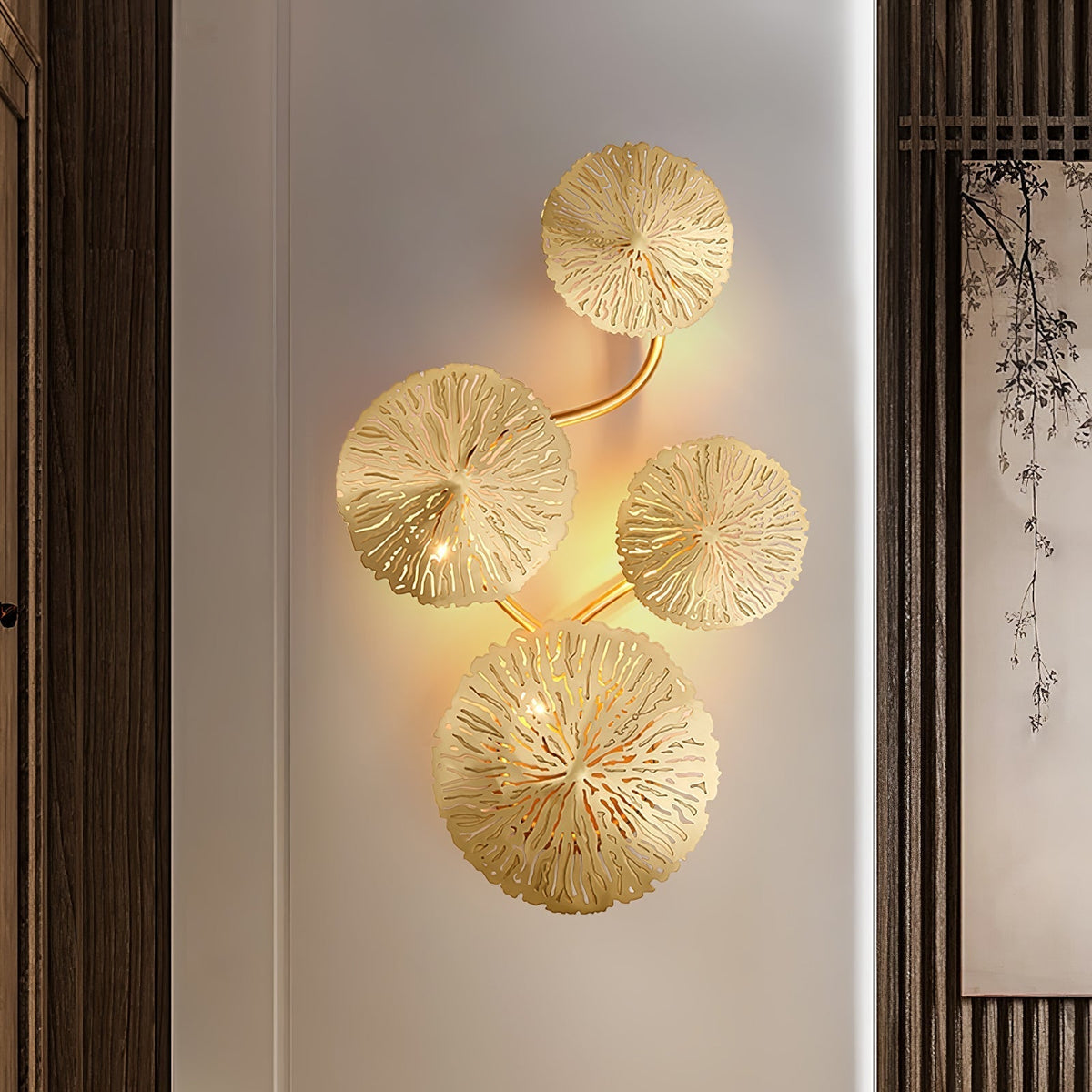 Stainless Steel Lotus Leaf Wall Sconce