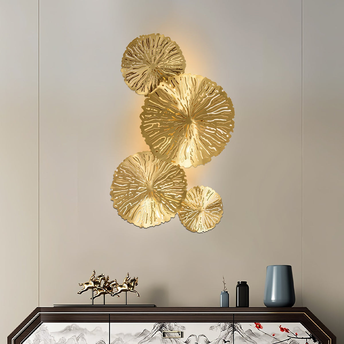 Stainless Steel Lotus Leaf Wall Sconce