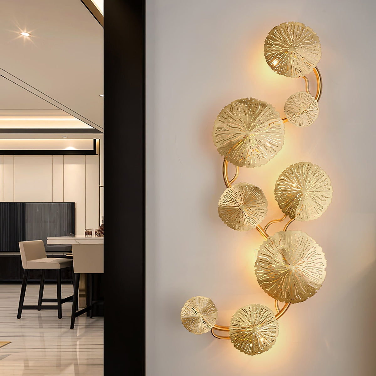 Stainless Steel Lotus Leaf Wall Sconce