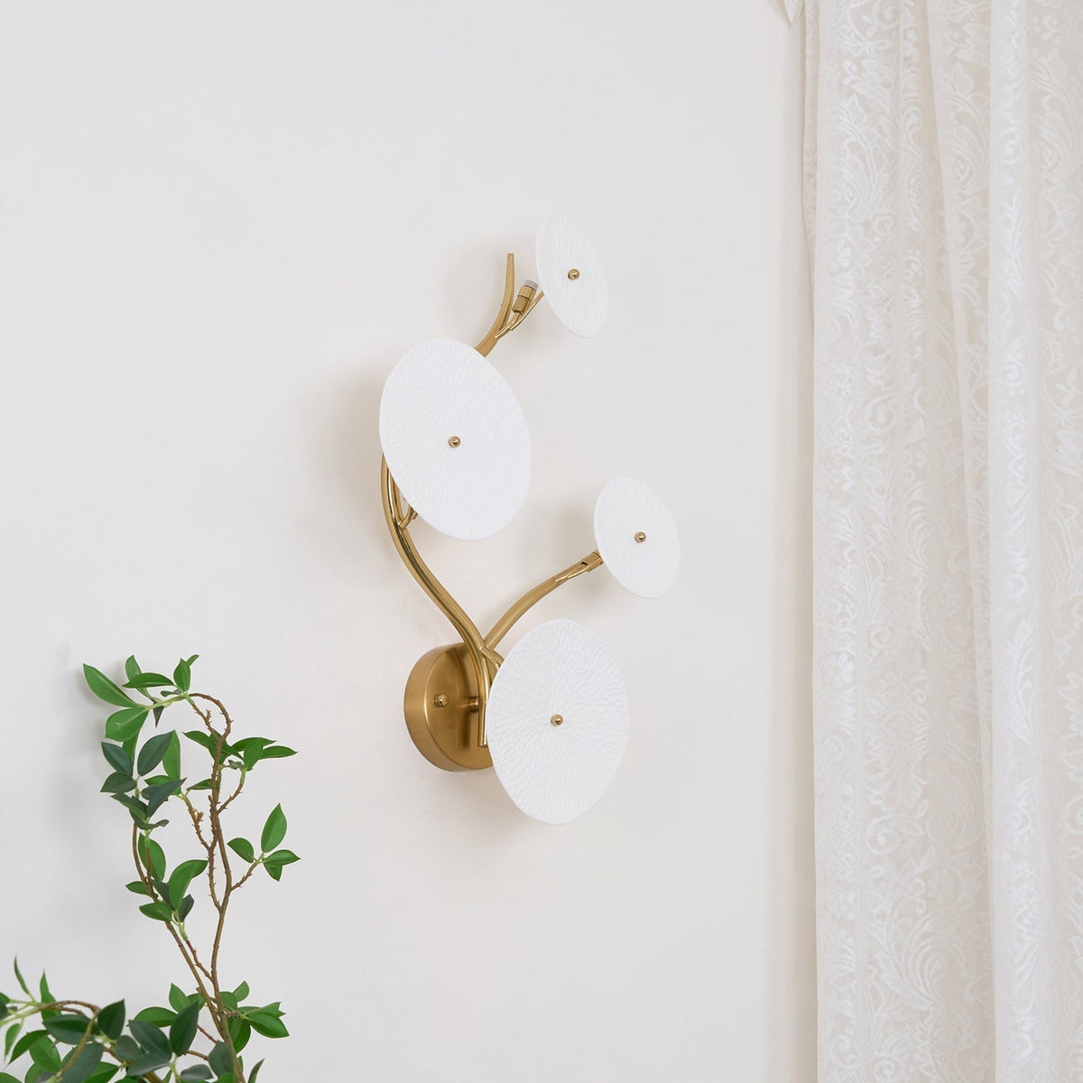 Lotus Petal Ceramic Serene Wall Light