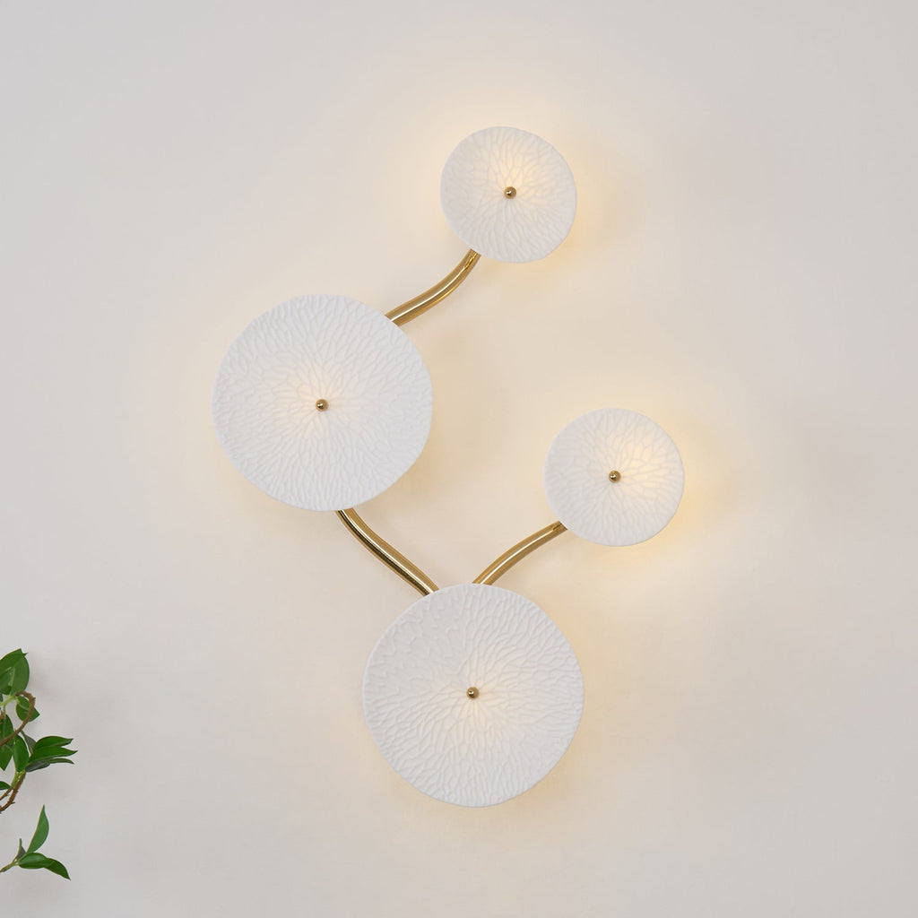 Lotus Petal Ceramic Serene Wall Light