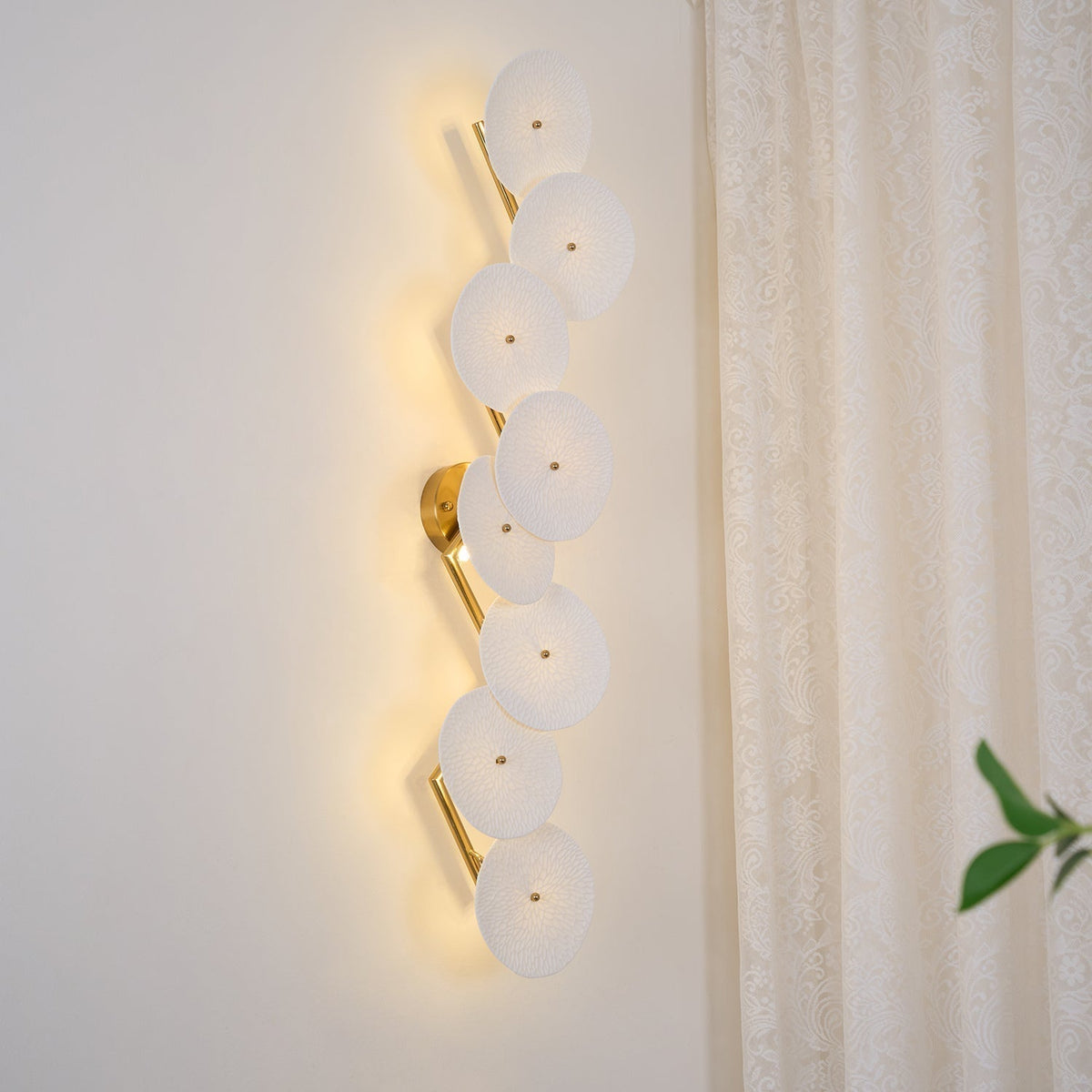 Lotus Petal Ceramic Serene Wall Light