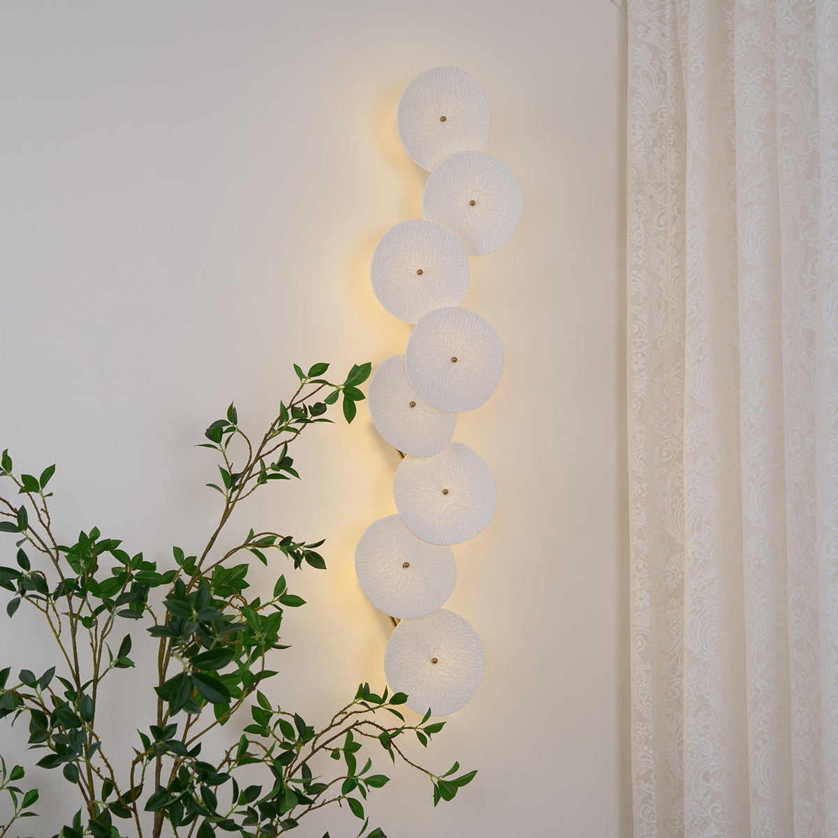 Lotus Petal Ceramic Serene Wall Light
