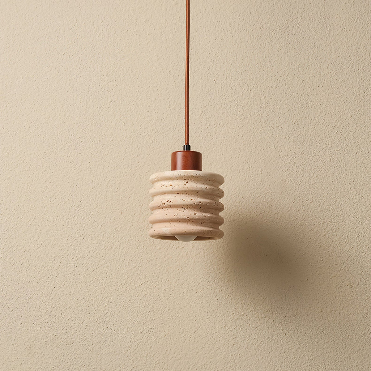 Ambient Glow Travertine Pendant Light