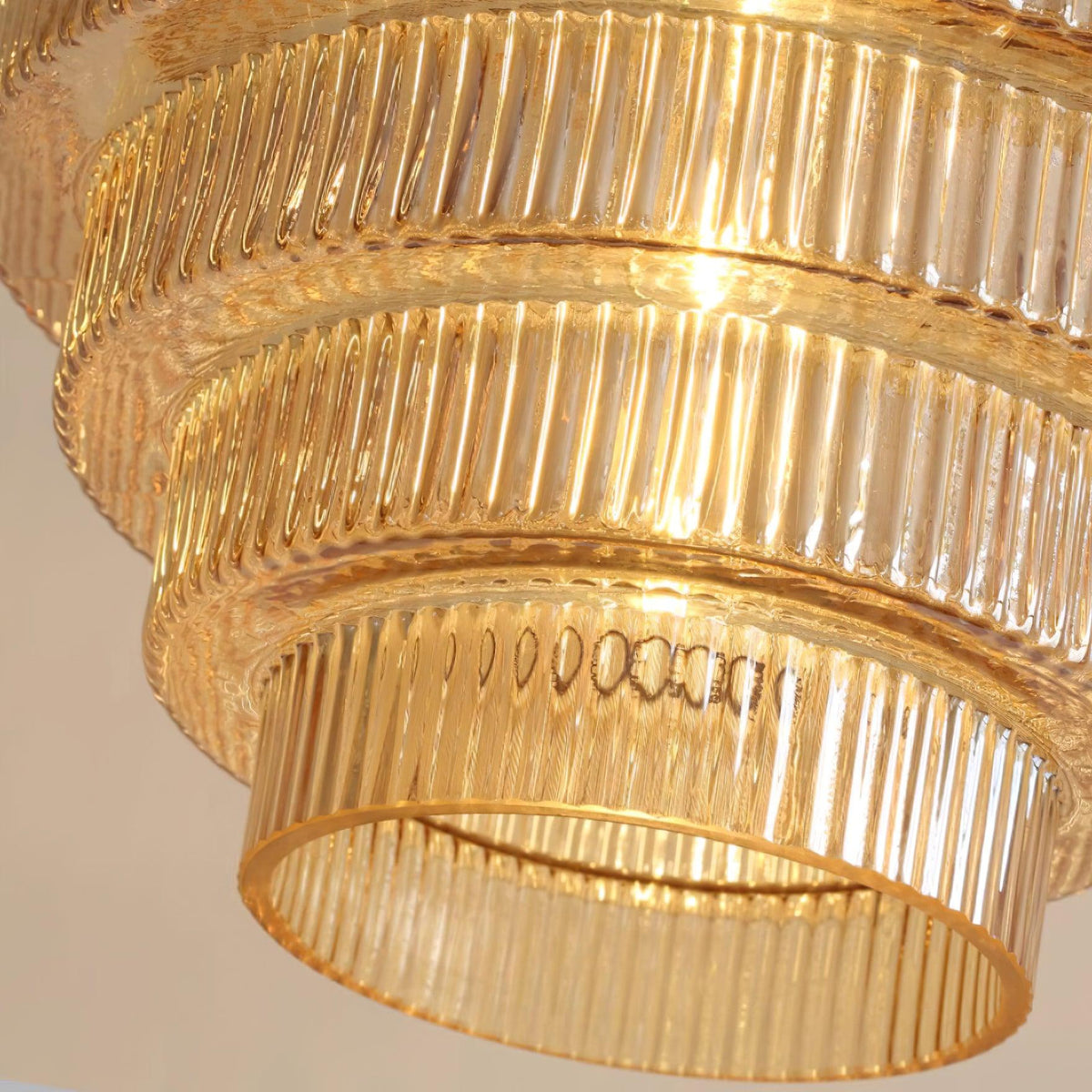 Warm Ambient Glow Tiered Glass Pendant Lamp