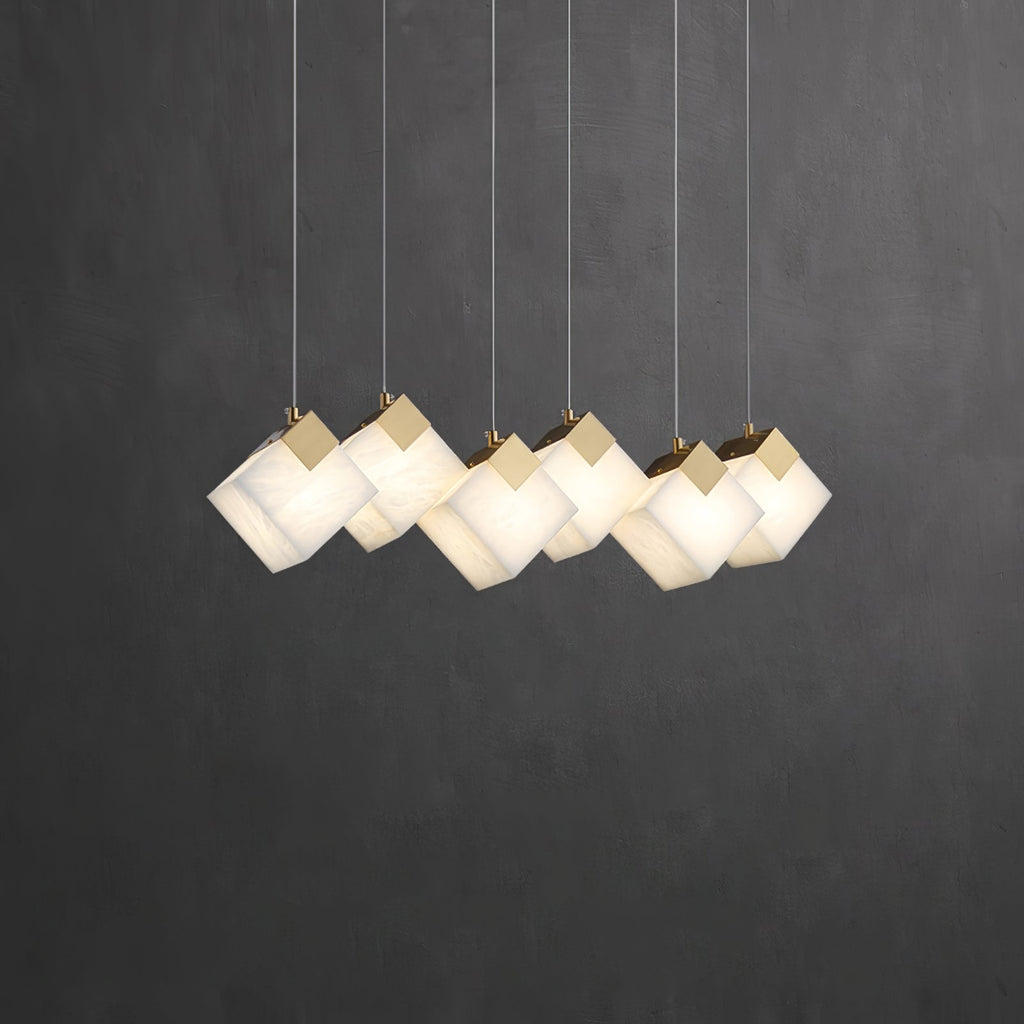 Ambient Glow Alabaster Linear Pendant Light