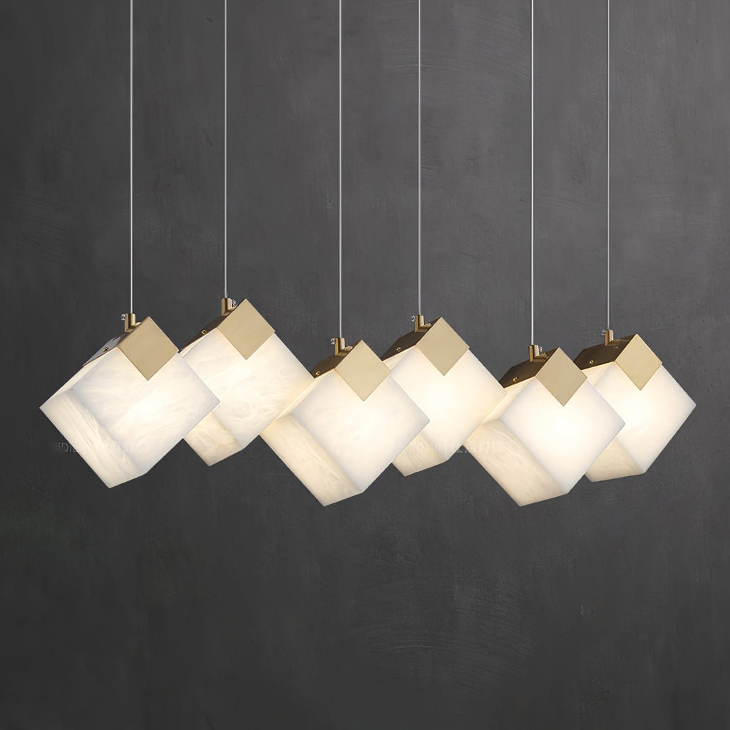 Ambient Glow Alabaster Linear Pendant Light