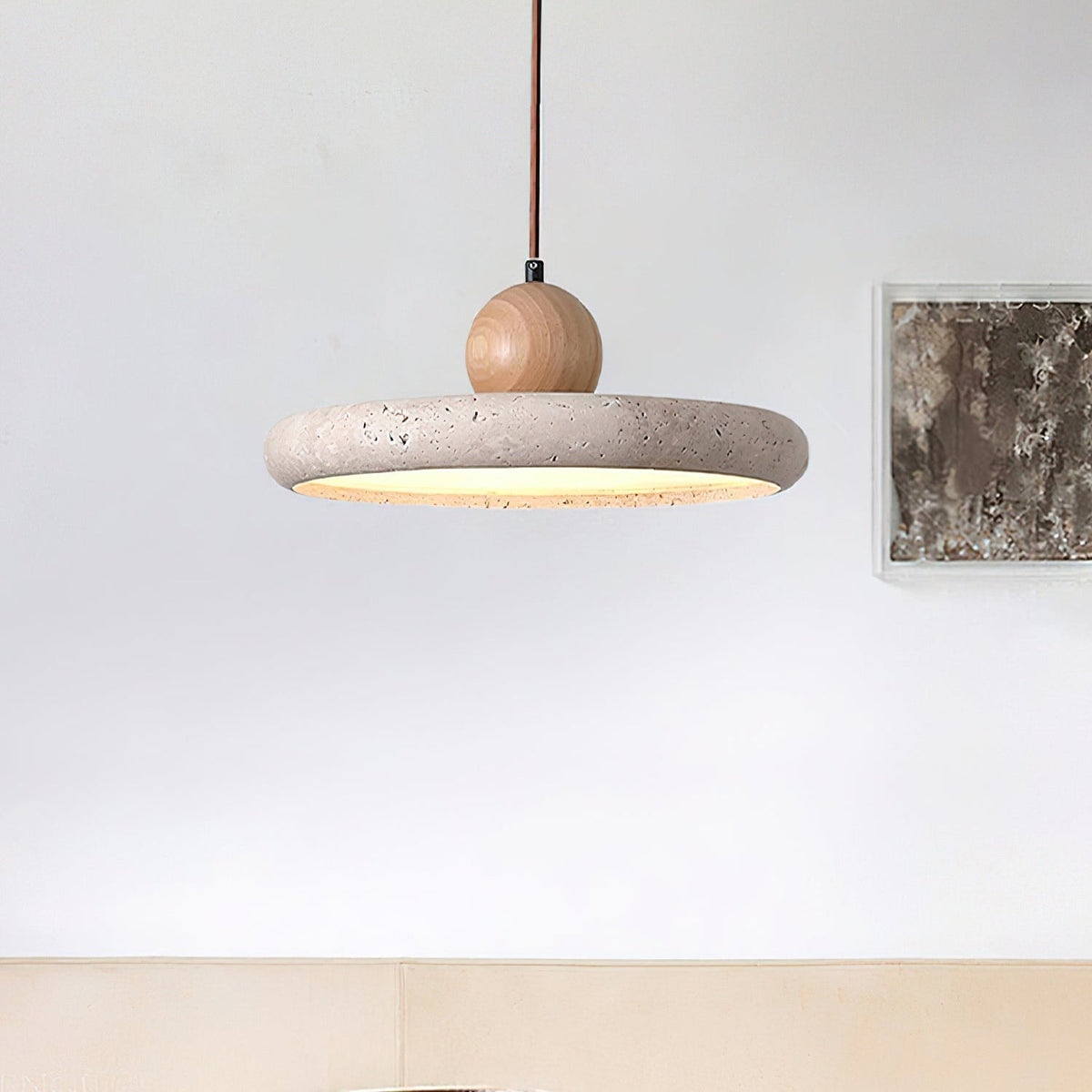 Integrated LED Travertine Lydia Pendant Light