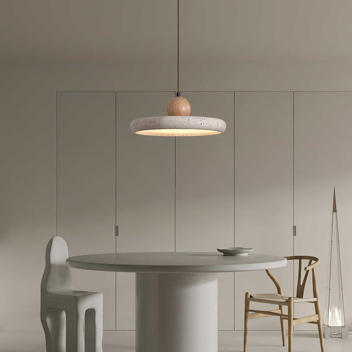 Integrated LED Travertine Lydia Pendant Light
