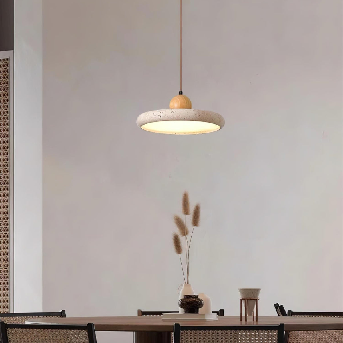 Integrated LED Travertine Lydia Pendant Light