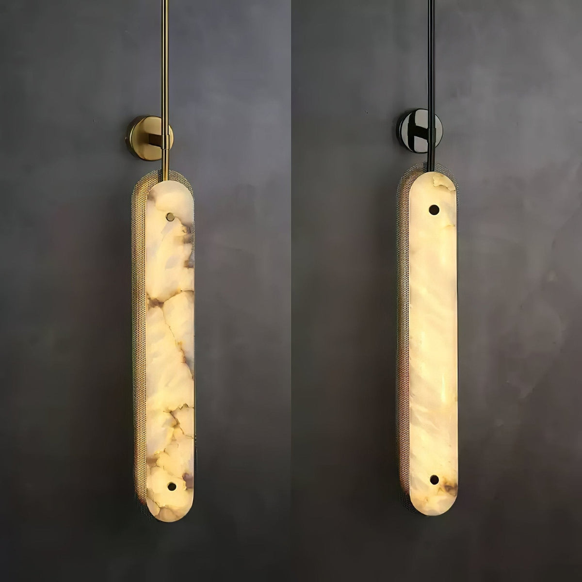 Warm Ambience Vertical Alabaster Pendant Light