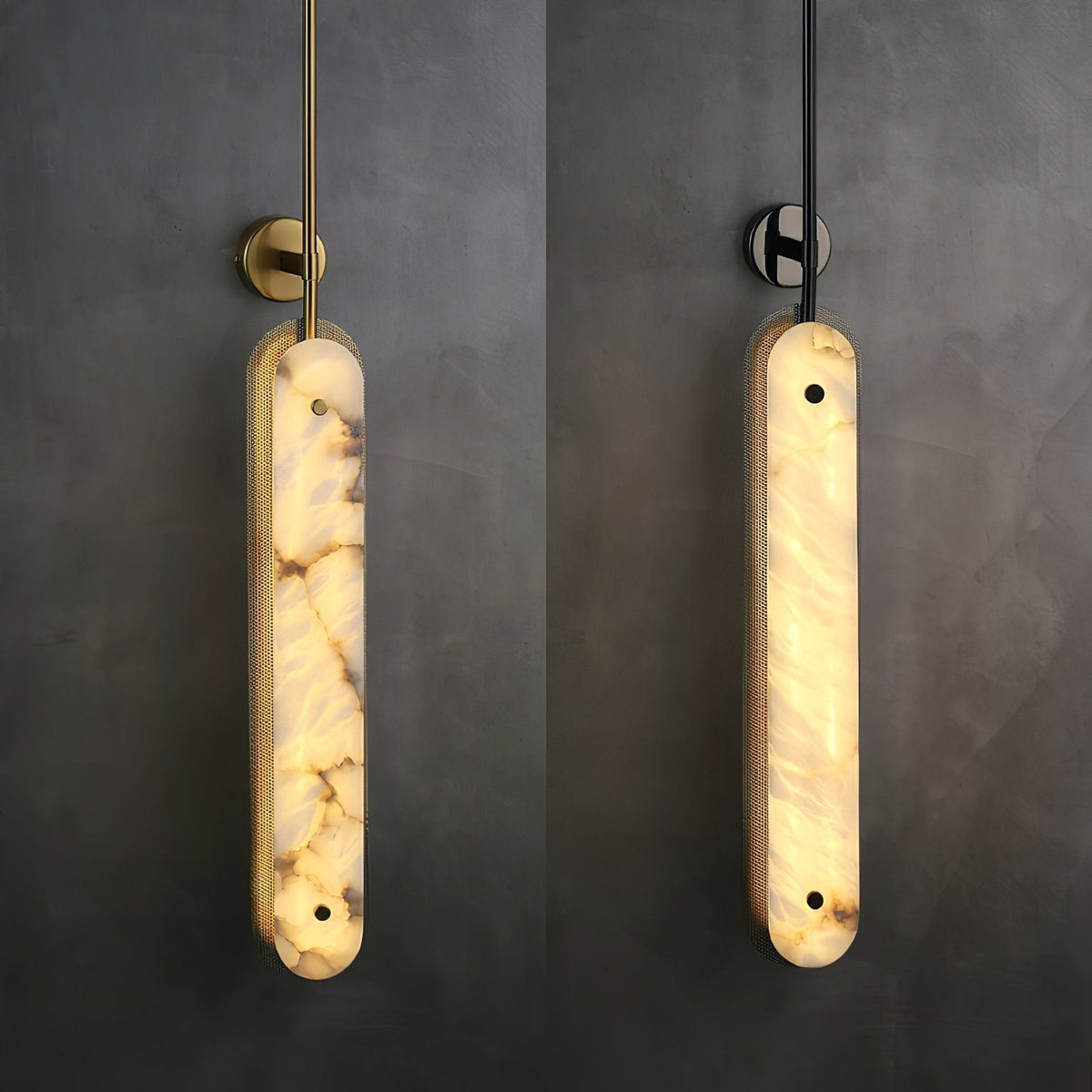 Warm Ambience Vertical Alabaster Pendant Light