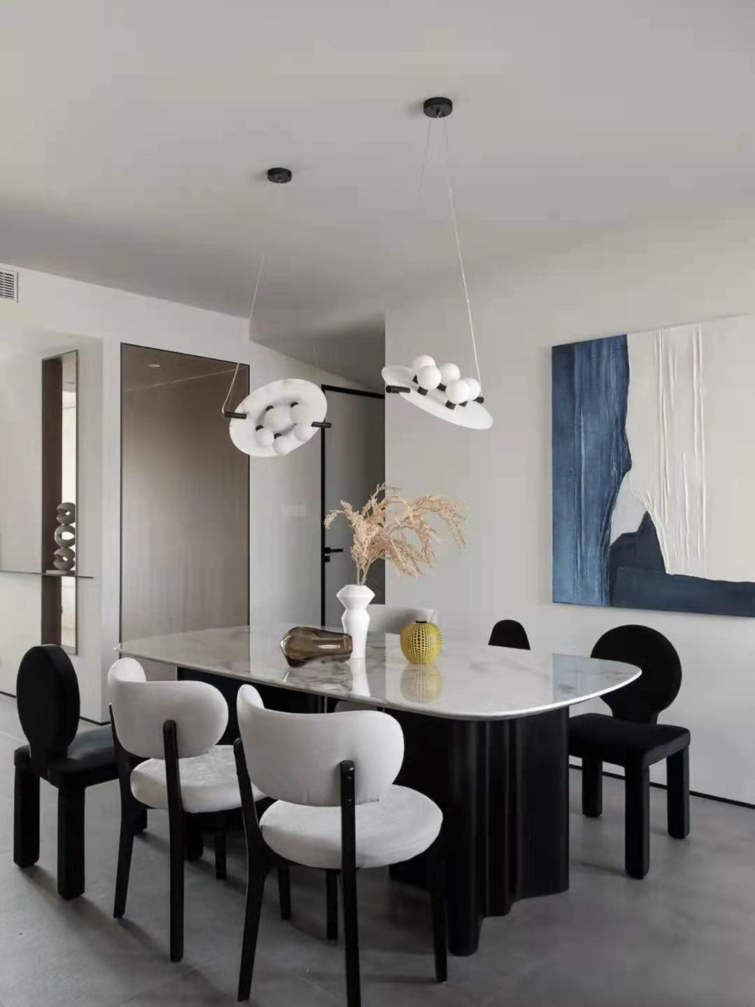 Soft Glow Pendant Light Alabaster Glass Shaped Disc