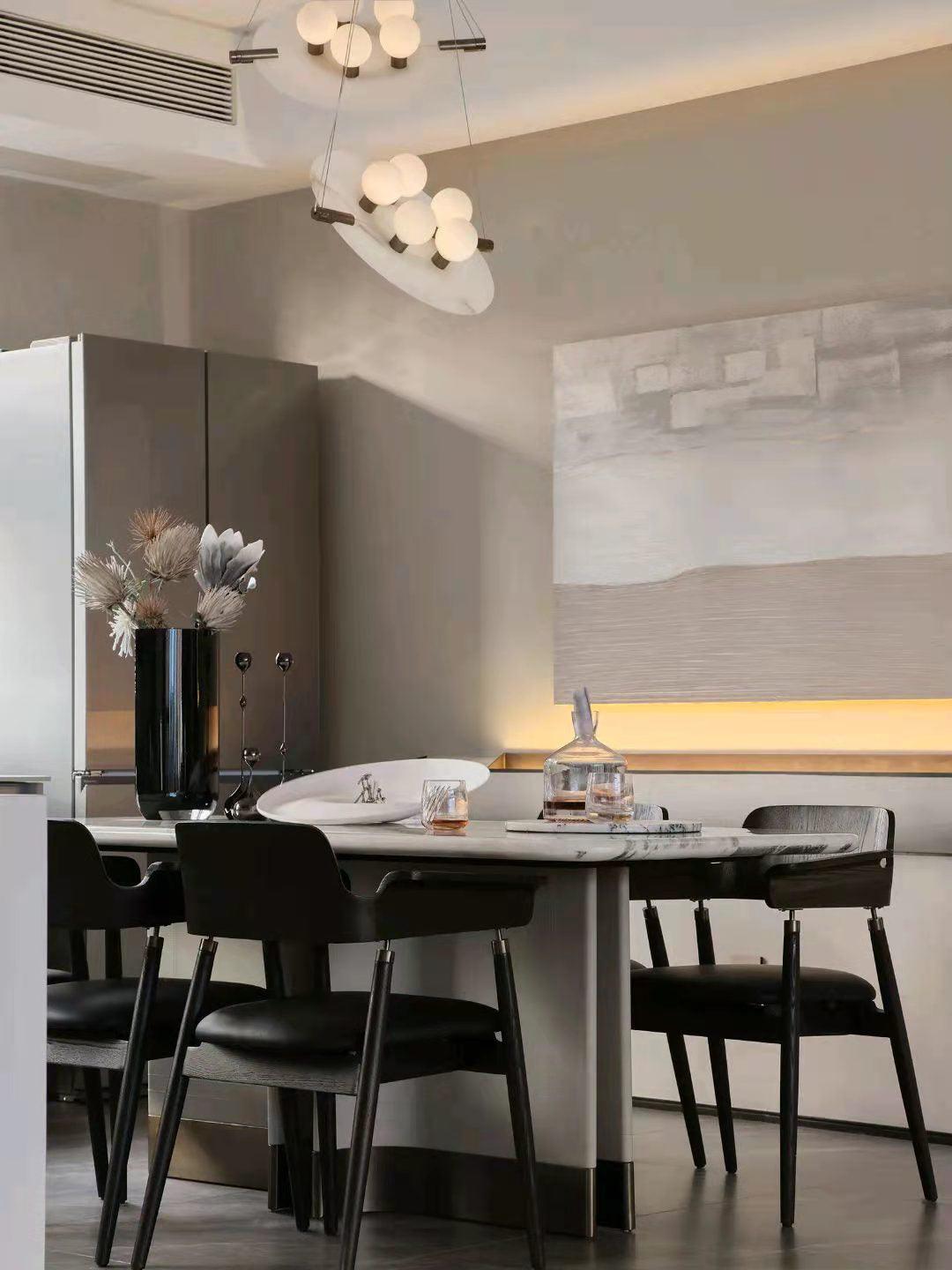 Soft Glow Pendant Light Alabaster Glass Shaped Disc