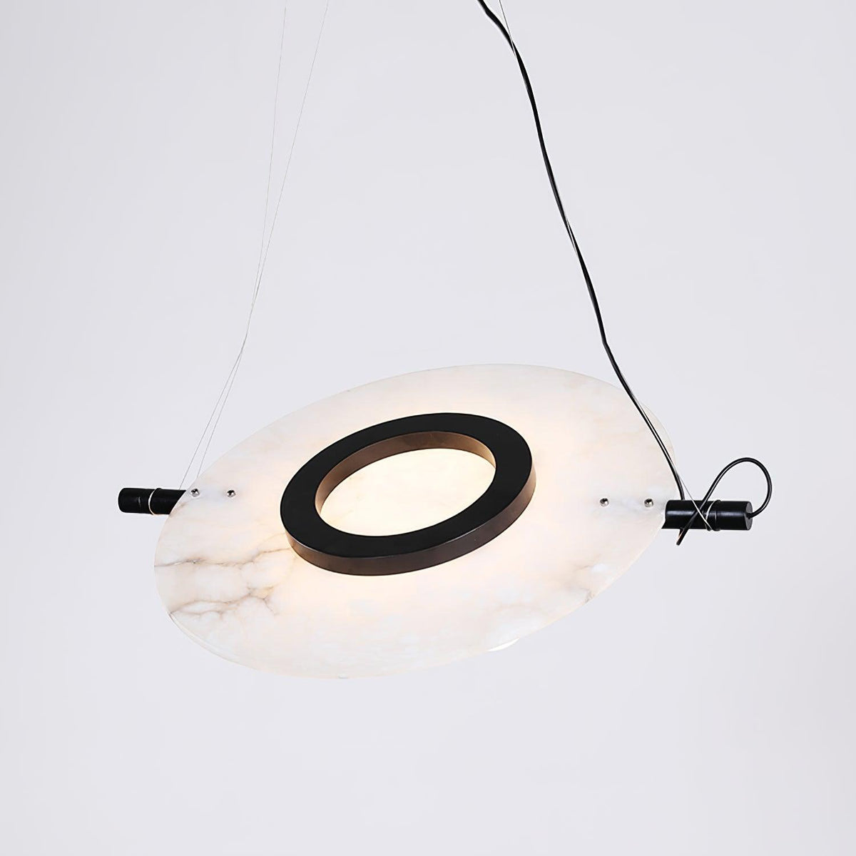 Soft Glow Pendant Light Alabaster Glass Shaped Disc