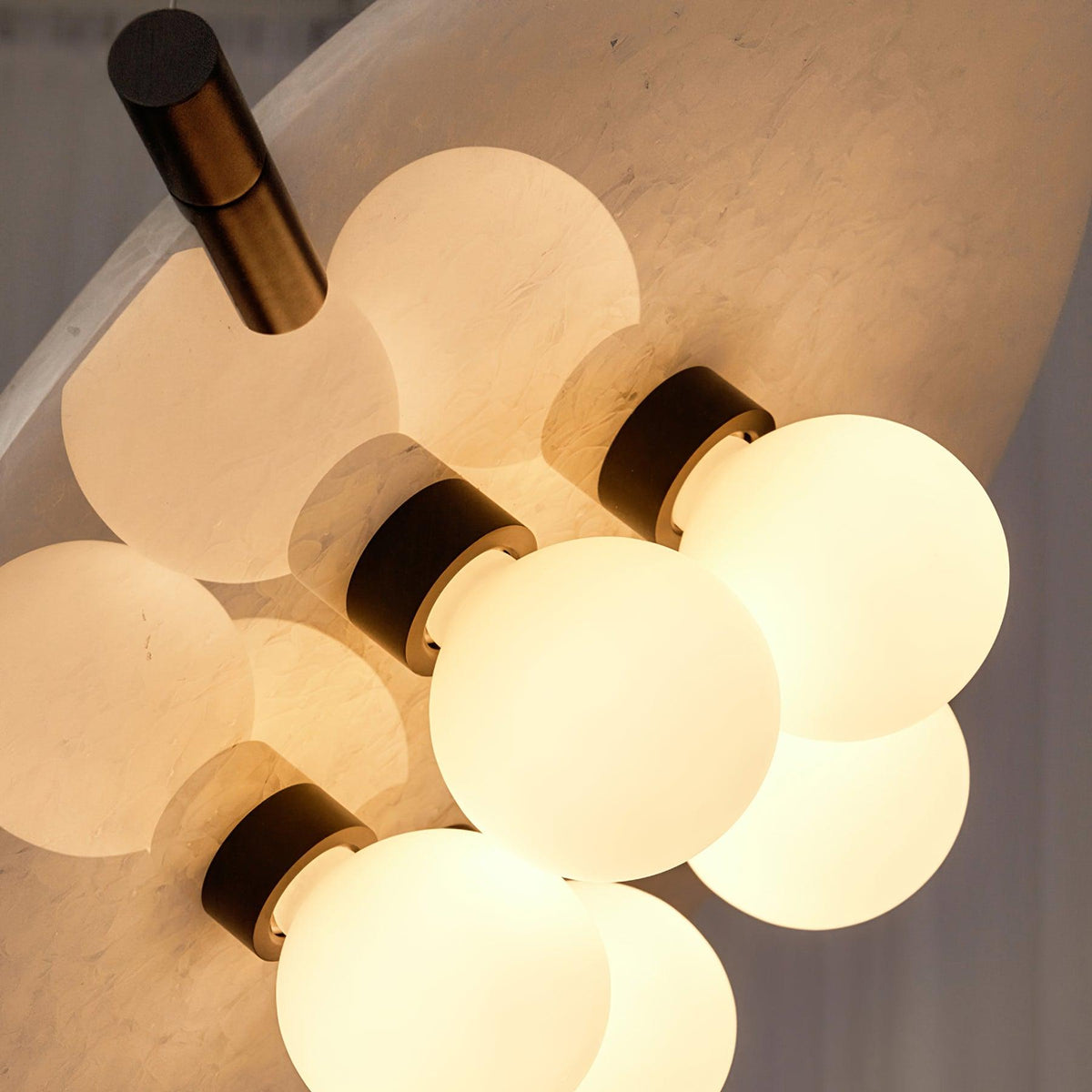 Soft Glow Pendant Light Alabaster Glass Shaped Disc