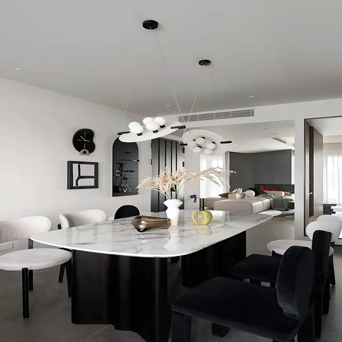 Soft Glow Pendant Light Alabaster Glass Shaped Disc