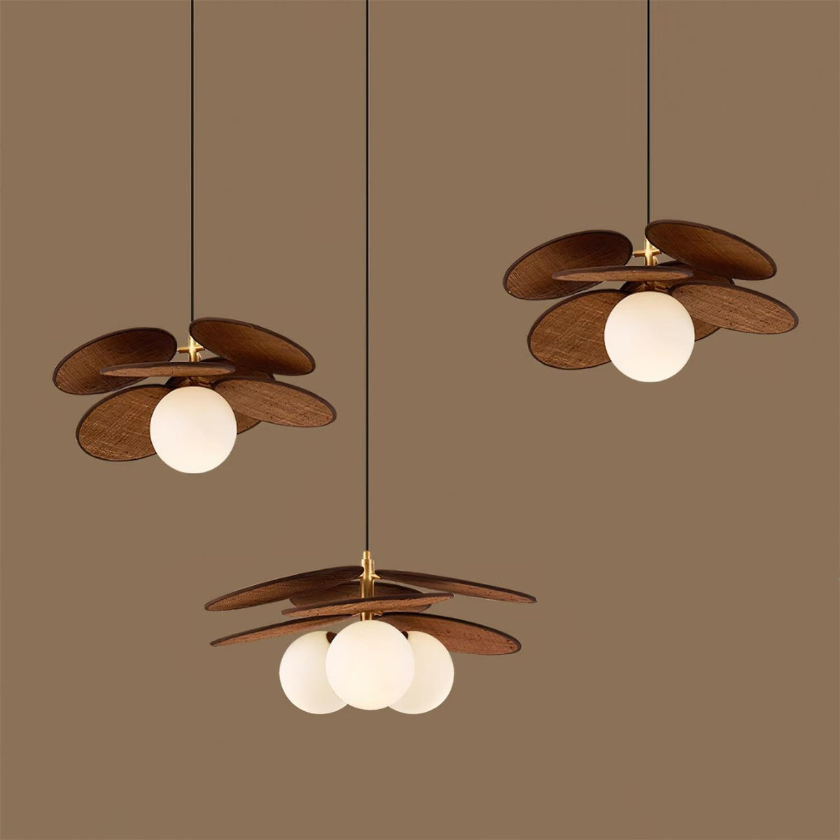 Pendant Light For Warm Ambience Natural Wood Petal