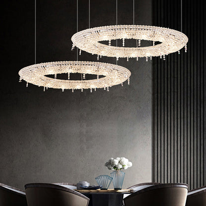 Pendant Light for Living Room Ambience Round Crystal Ring