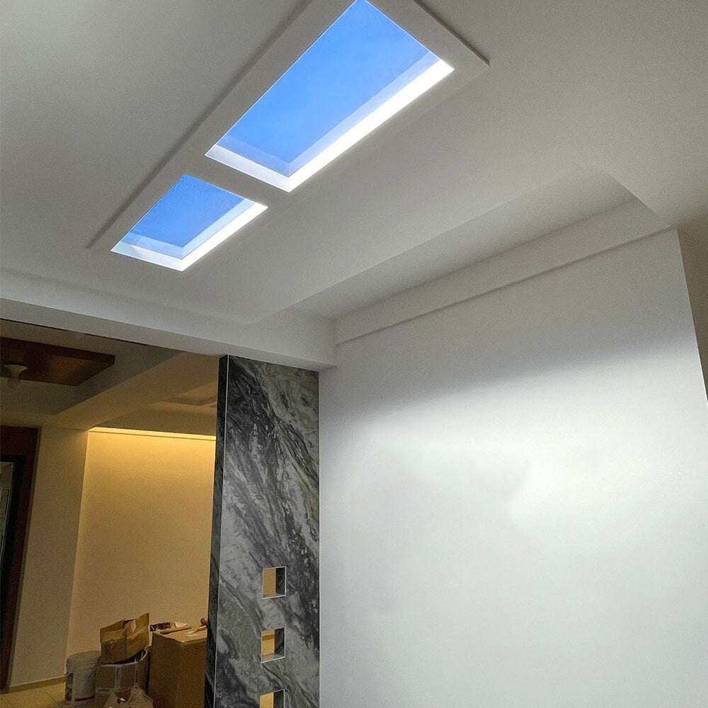 Remote Control Metal Flush Mount Ceiling Light Black