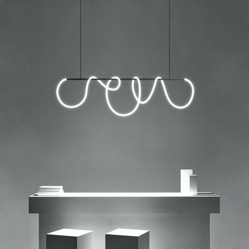 Curved And Linear Design Arisha Gold Semi Flush Ceiling Light