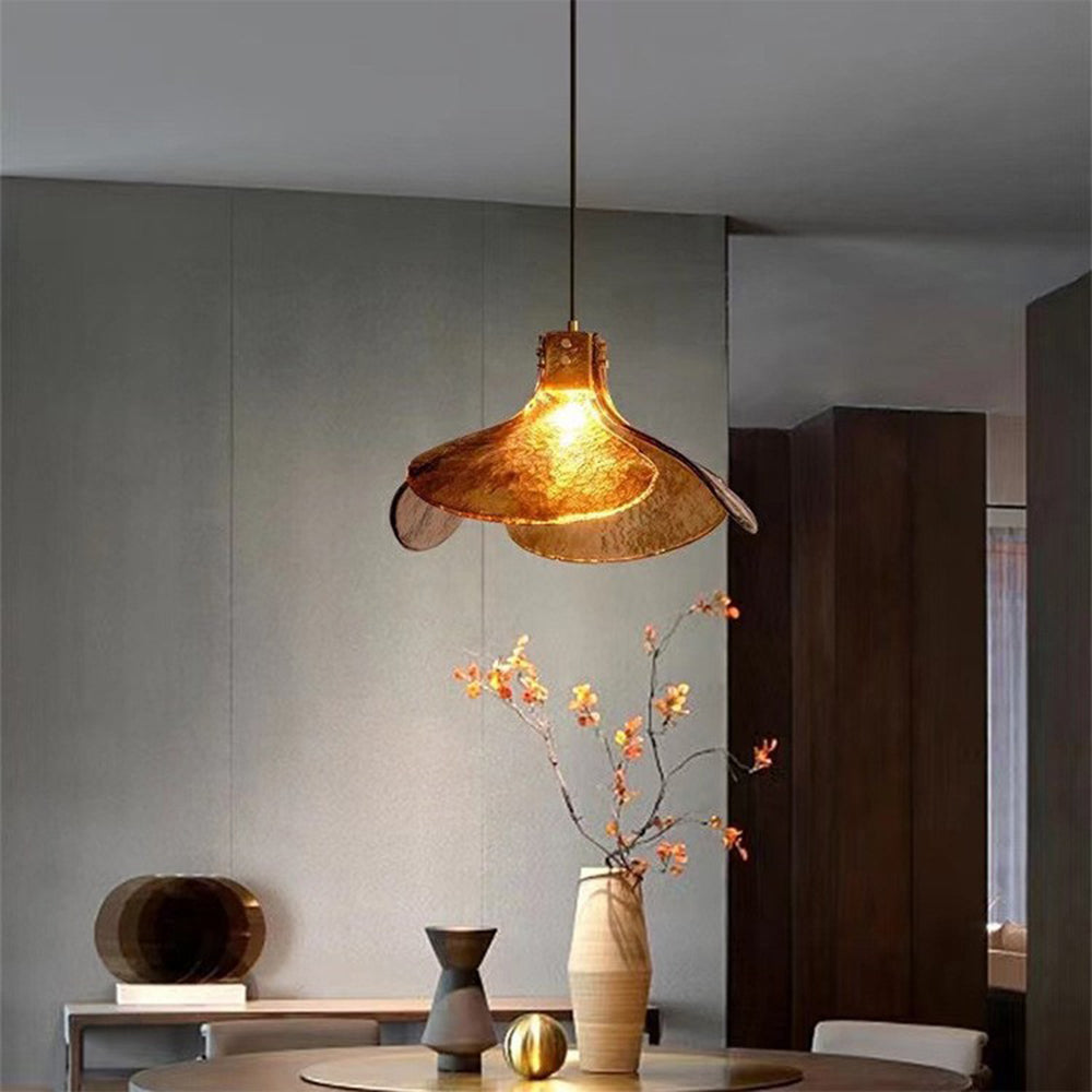 Flower LED Glow Glass Adjustable Pendant Light