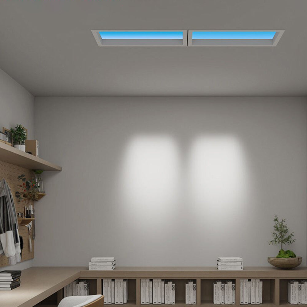 Remote Control Metal Flush Mount Ceiling Light Black