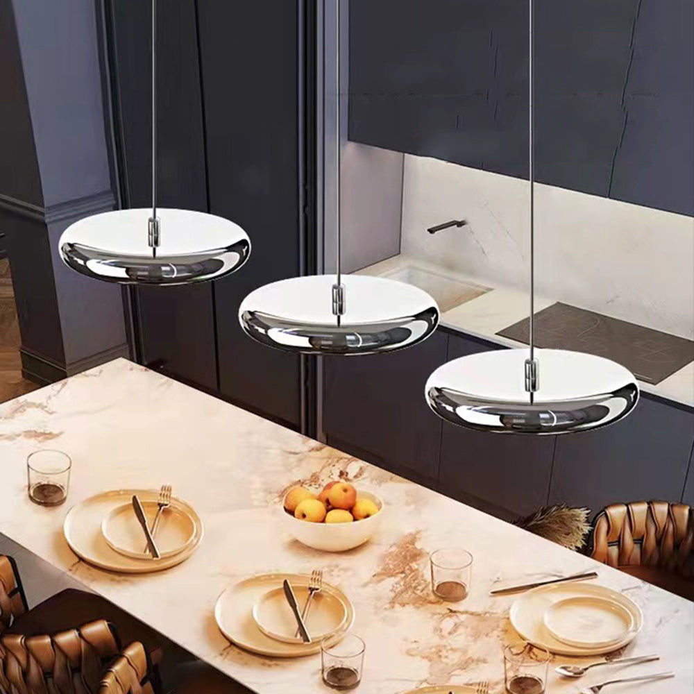 Metal Pendant Light With Acrylic Shade Circular Minimalist