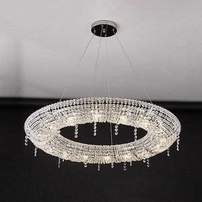 Pendant Light for Living Room Ambience Round Crystal Ring