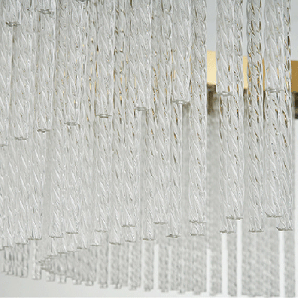Pendant Light Crystal Gold Spiral for Living Room Ambience