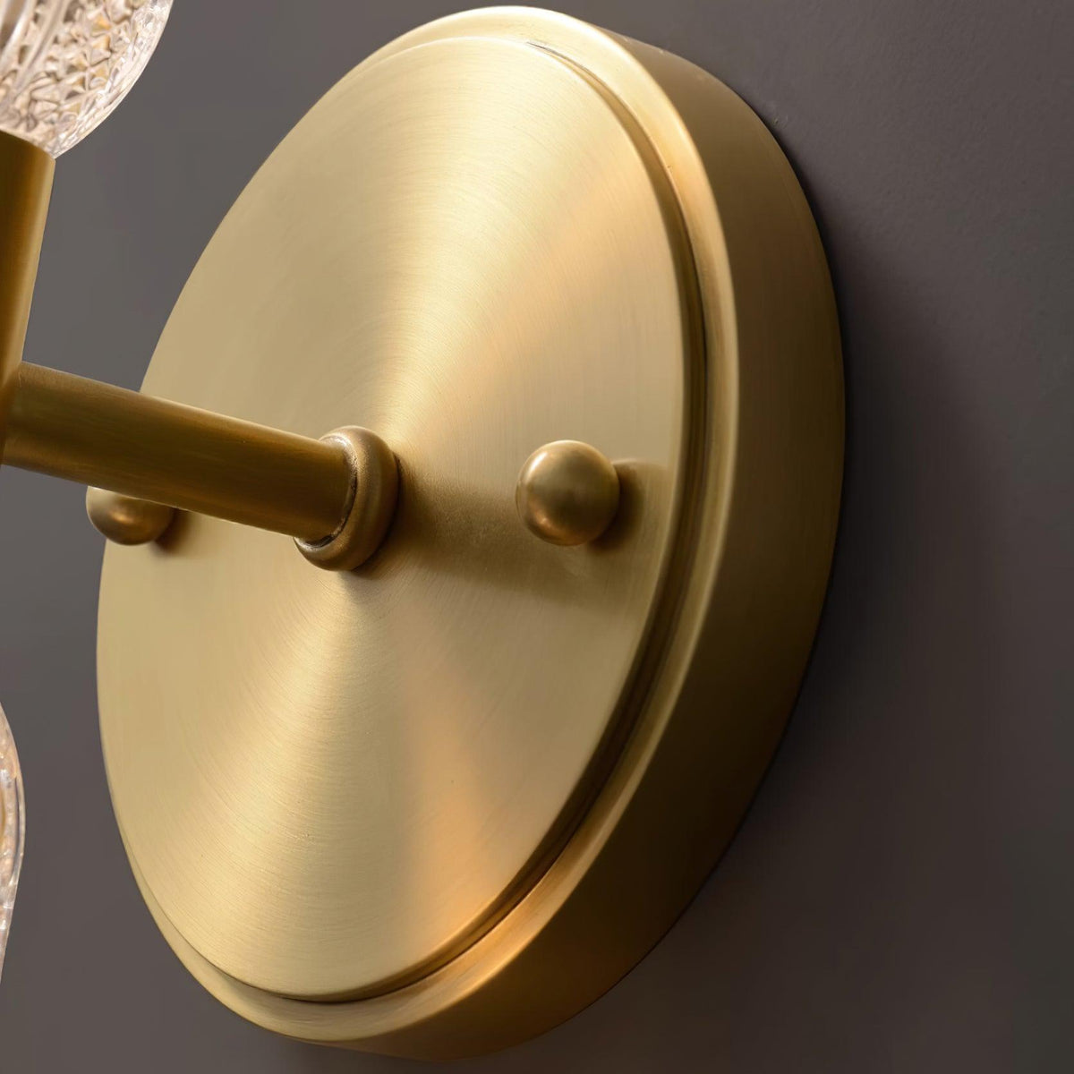 Damp Rated Brass Textured Glass Twin Light Wall Sconce