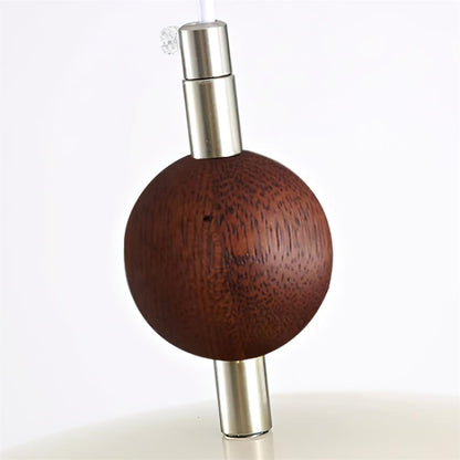 Walnut And White Acrylic Shade Adjustable Pendant Light